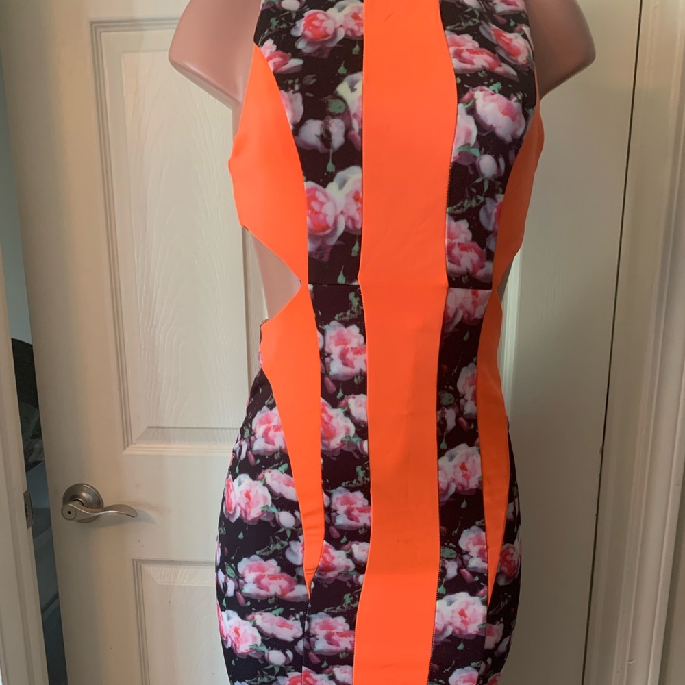 Floral dress with cutout sides